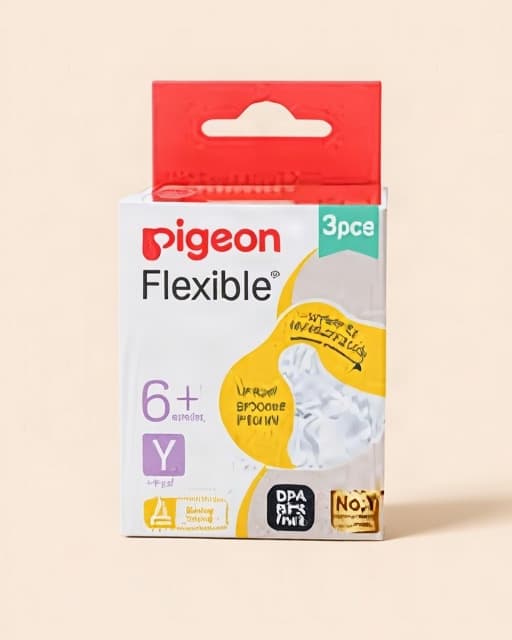 Pigeon Peristaltic Y-Cut Nipple, Pack of 3, White